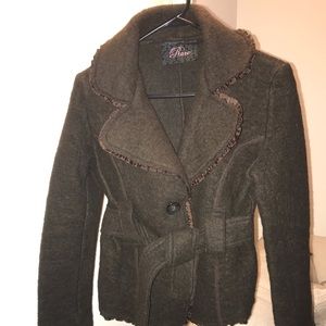 Olive green wool blazer